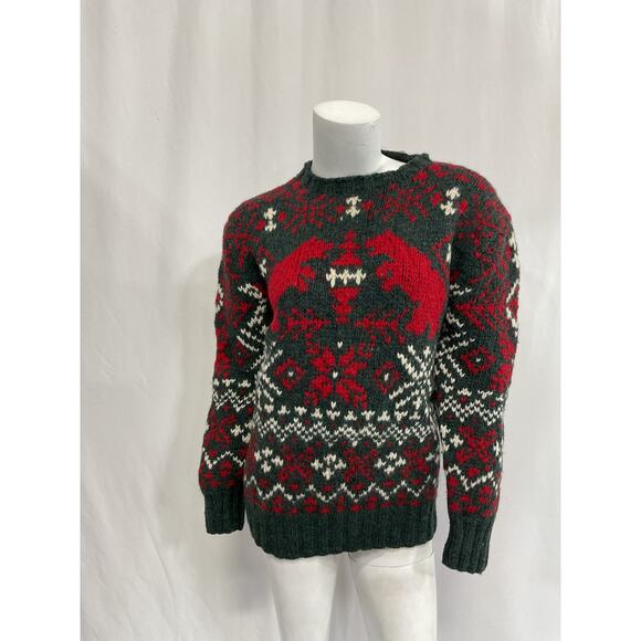 Ralph Lauren 'Printed' Black Crewneck Wool Sweater Size S - NWT - Picture 1 of 3